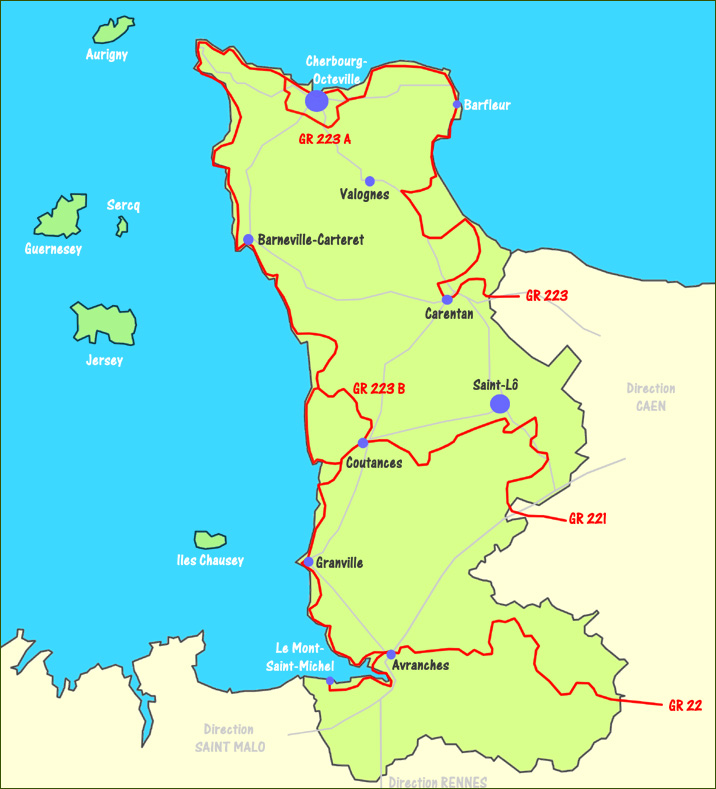 Les GR dans la Manche